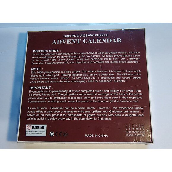 Advent Calendar Jigsaw Puzzle 1008 Pcs Christmas Surprise 24 Days Countdown - Picture 2 of 3